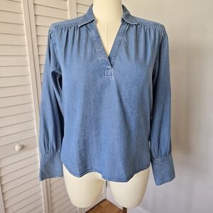 Madewell Chambray Top Women's M Minimalist Coastal Western Breathable Modest‎